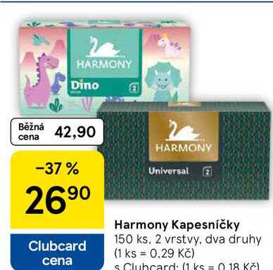 Harmony Kapesníčky, 150 ks, 2 vrstvy, dva druhy  