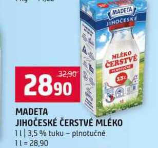 MADETA JIHOČESKÉ ČERSTVÉ MLÉKO 1 l