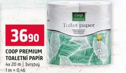 COOP PREMIUM TOALETNÍ PAPÍR 4 x 20 m