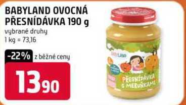 BABYLAND OVOCNÁ PŘESNÍDÁVKA 190 g