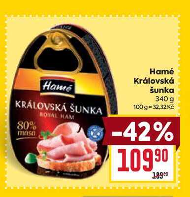 Hamé Královská šunka 340 g 