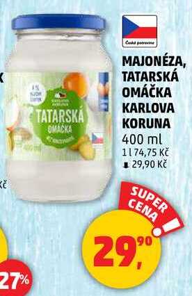 TATARSKÁ OMÁČKA KARLOVA KORUNA, 400 ml 