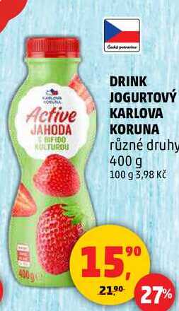DRINK JOGURTOVÝ KARLOVA KORUNA, 400 g