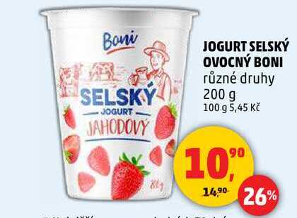 JOGURT SELSKÝ OVOCNÝ BONI, 200 g