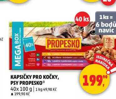 KAPSIČKY PRO KOČKY, PSY PROPESKO, 40x 100 g