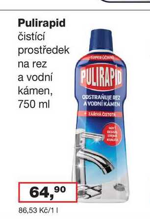 Pulirapid čistící prostředek na rez a vodní kámen, 750 ml