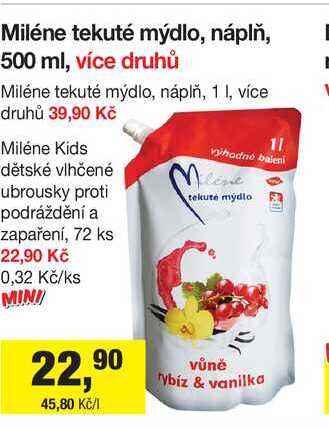 Miléne tekuté mýdlo, náplň, 500 ml, více druhů 