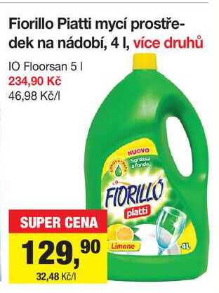Fiorillo Piatti mycí prostředek na nádobí, 4 I, více druhů