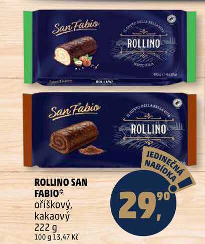 ROLLINO SAN FABIO oříškový, kakaový, 222 g 