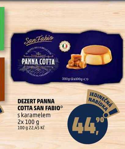 DEZERT PANNA COTTA SAN FABIO s karamelem, 2x 100 g 