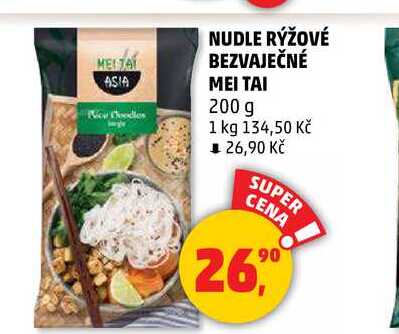 NUDLE RÝŽOVÉ BEZVAJEČNÉ MEI TAI, 200 g
