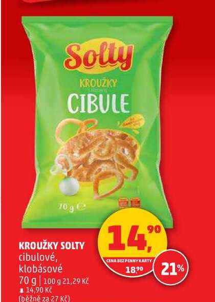 KROUŽKY SOLTY cibulové, klobásové, 70 g