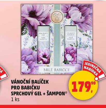 VÁNOČNÍ BALÍČEK PRO BABIČKU SPRCHOVÝ GEL + ŠAMPON, 1 ks 