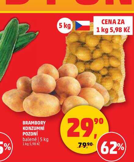 BRAMBORY KONZUMNÍ POZDNÍ balené, 5 kg 