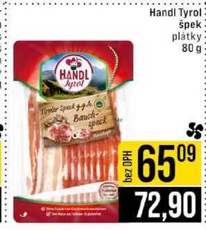 Handl Tyrol špek plátky 80 g 