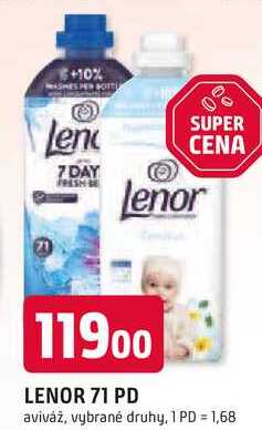 LENOR 71 PD aviváž, vybrané druhy