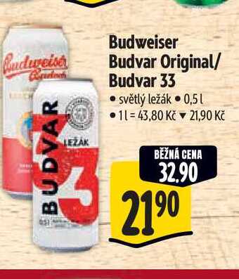  Budweiser Budvar Original/ Budvar 33 0,5 l