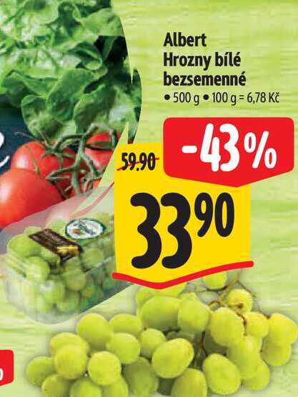 Albert Hrozny bílé bezsemenné 500 g  