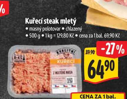 Kuřecí steak mletý  500 g