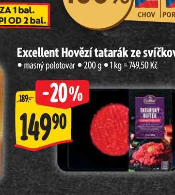   Excellent Hovězí tatarák ze svíčkové 200 g  