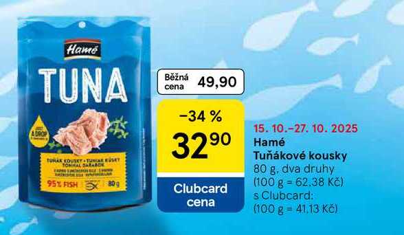 Hamé Tuňákové kousky, 80 g, dva druhy  