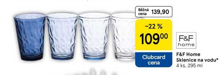 F&F Home Sklenice na vodu, 4 ks. 295 ml 