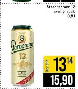 Staropramen 12 světlý ležák plech 0,5 l