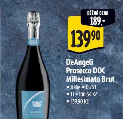  DeAngeli Prosecco DOC Millesimato Brut 0,75 l