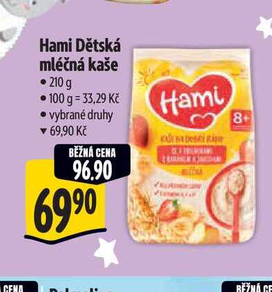 Hami Mléčná kaše 210g, vybrané druhy