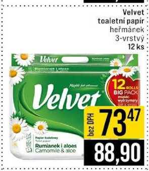 Velvet toaletní papír heřmánek 3-vrstvý 12 ks 