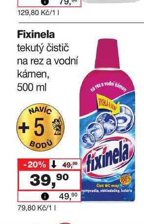 Fixinela tekutý čistič na rez a vodní kámen, 500 ml