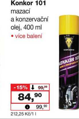Konkor 101 mazací a konzervační olej, 400 ml 