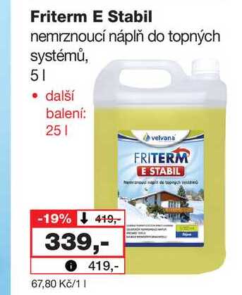 Friterm E Stabil nemrznoucí náplň do topných systémů, 5l