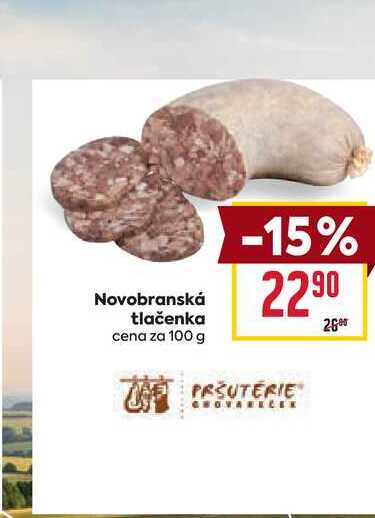 Novobranská tlačenka cena za 100 g