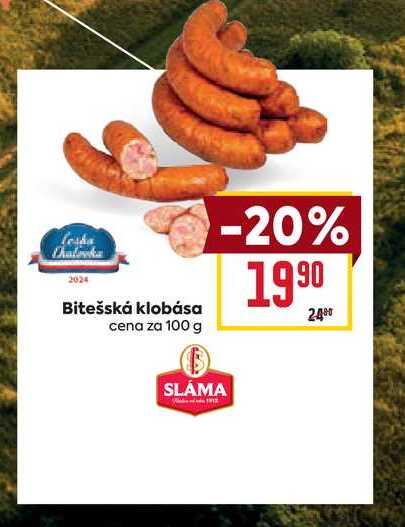 Bitešská klobása cena za 100 g 