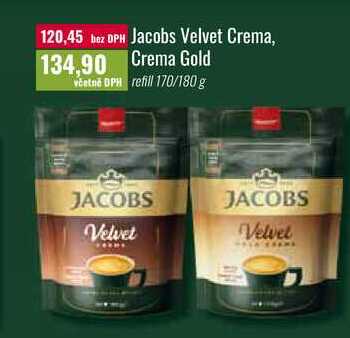 Jacobs Velvet Crema, Crema Gold 170/180 g 