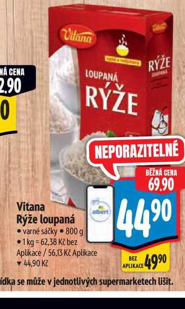   Vitana Rýže loupaná varné sáčky 800 g  