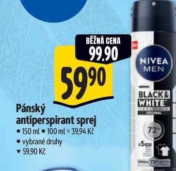 Pánský antiperspirant sprej 150 ml 