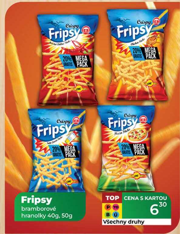 Fripsy bramborové hranolky 40g, 50g 