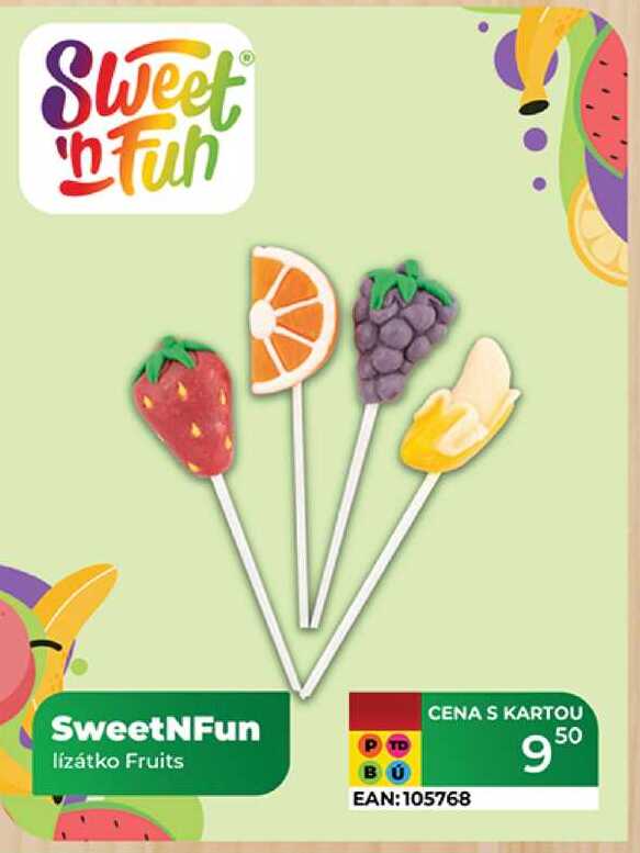 SweetNFun lízátko Fruits 