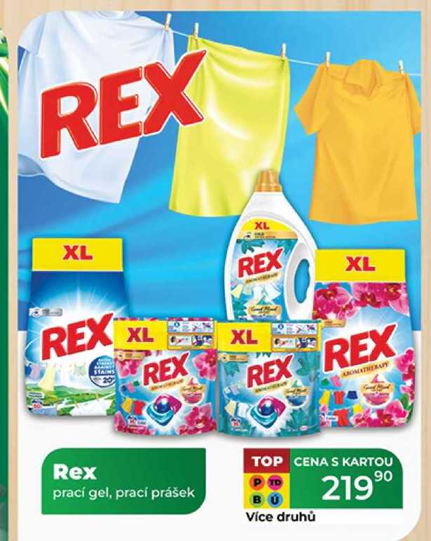 Rex prací gel, prací prášek  