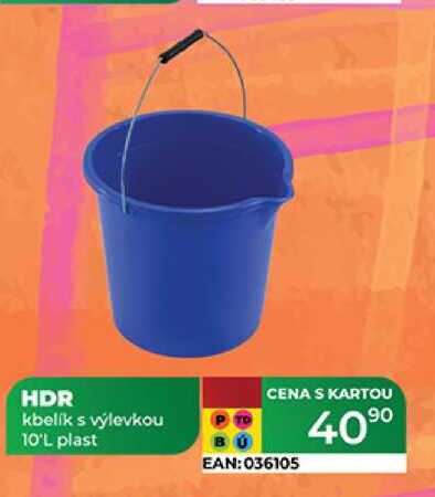 HDR kbelík s výlevkou 10'L plast
