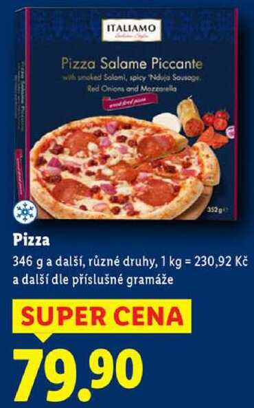 Pizza, 346 g a další