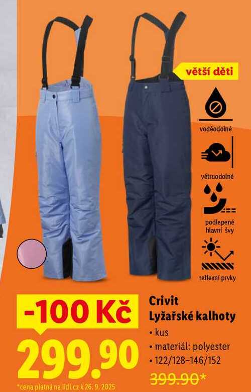 Crivit Lyžařské kalhoty 