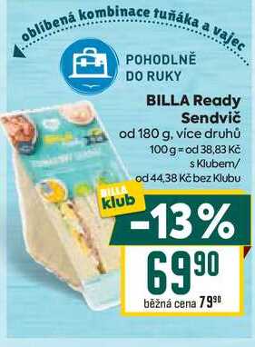 BILLA Ready Sendvič od 180 g