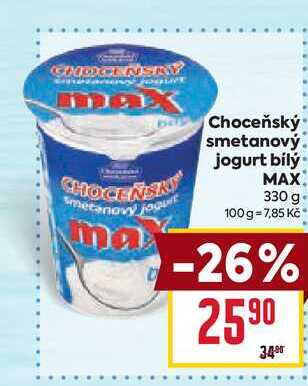 Choceňská Mlékárna Choceňský smetanový jogurt max bílý 330g