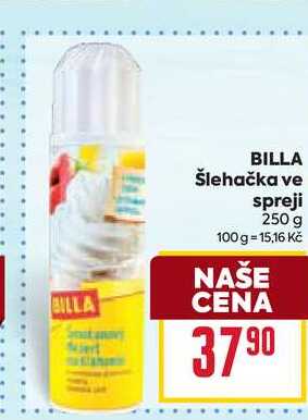 BILLA Šlehačka ve spreji 250 g