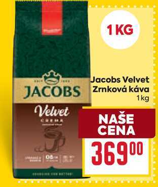 Jacobs Velvet Zrnková káva 1kg 