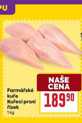 Farmářské kuře Kuřecí prsní řízek 1 kg 