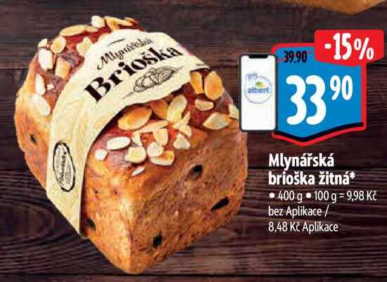 Mlynářská brioška žitná, 400 g 